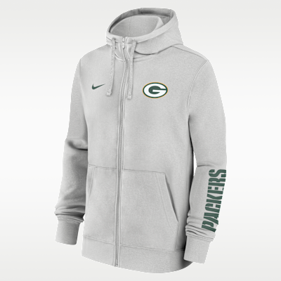 Green Bay Packers Club Men's Nike NFL Full-Zip Hoodie. Nike.com
